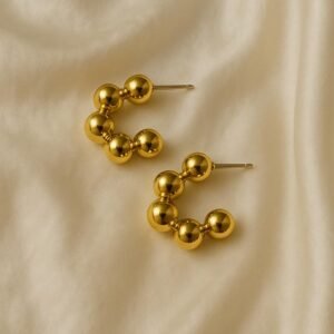 Bubble Beaded Hoop Earrings