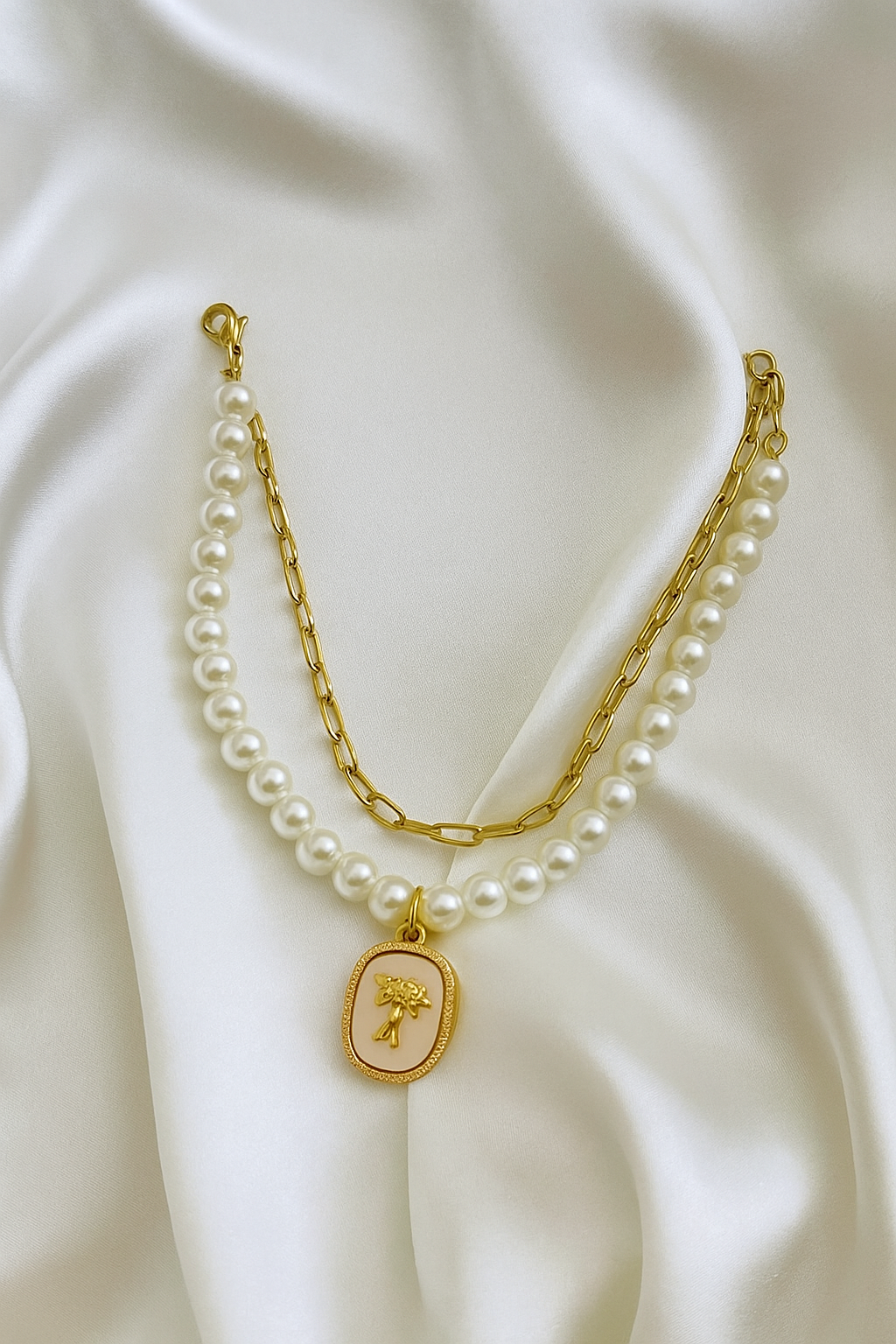 Double Layered Bracelet with Charm